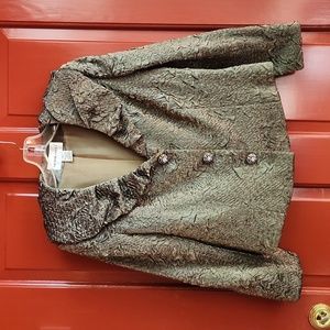 Victor Costa moss green evening top. Size 14.